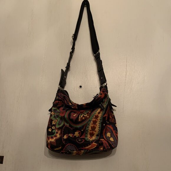 Tyler Rodan Crossbody Messenger Shoulder Bag Paisley Colorful Preowned Pockets - Picture 11 of 16